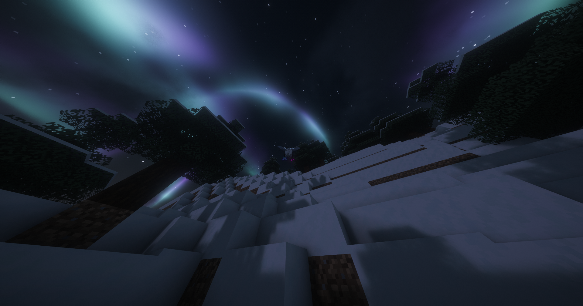 GavsterW on a snowy slope under an aurora after securing the dragon egg